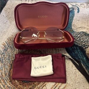Gucci Women's Gold Frame Sunglasses 57mm
